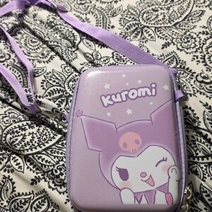 Kuromi Cute Purple and Pink Crossbody Bag 7x5 Inches
